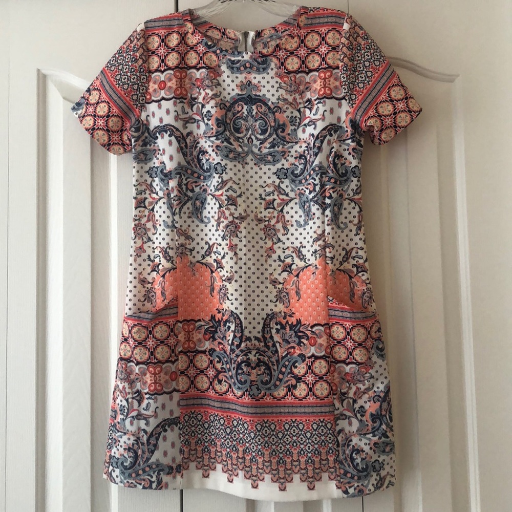 Abercrombie Pink Patterned Formal Shirt Dress